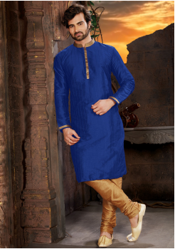 Royal Blue Color Silk Fabric Kurta Set